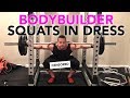 Bodybuilder Squats in a Dress | Tiger Fitness