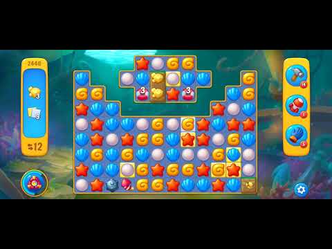 Fishdom Easy Level 2446 (with full seashell [Super Lightning]) @choraelmin