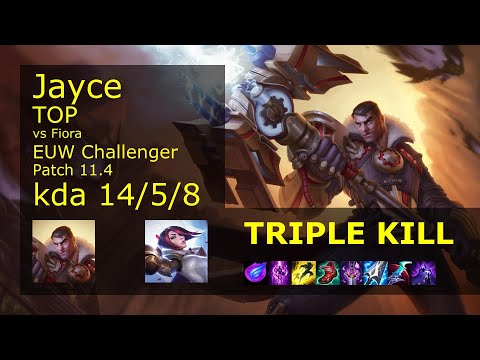 Jayce vs Fiora Top - EUW Challenger 14/5/8 Patch 11.4 Gameplay
