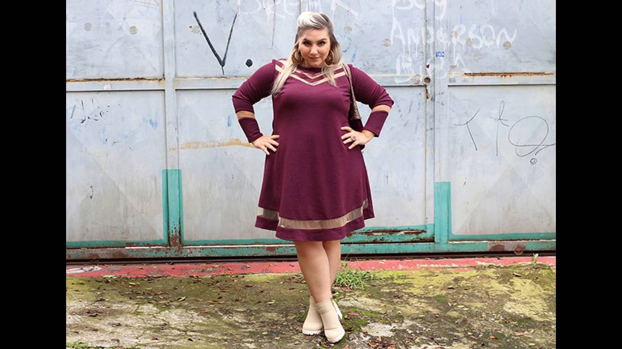 Lindo Modelos de Vestido Manga Longa Plus Size