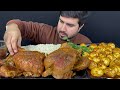 ASMR; Eating 2 Spicy Whole Chicken curry+Spicy Eggs curry with Rice+Extra Gravy || Real Mukbang
