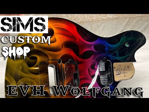 EVH Wolfgang Special guitar - Multi-color real fire flame paint job by Sims Custom Shop