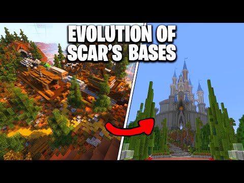 MinecraftHUB - The Evolution of Scars Hermitcraft MEGA BASES! (Season 4 - Season 9)