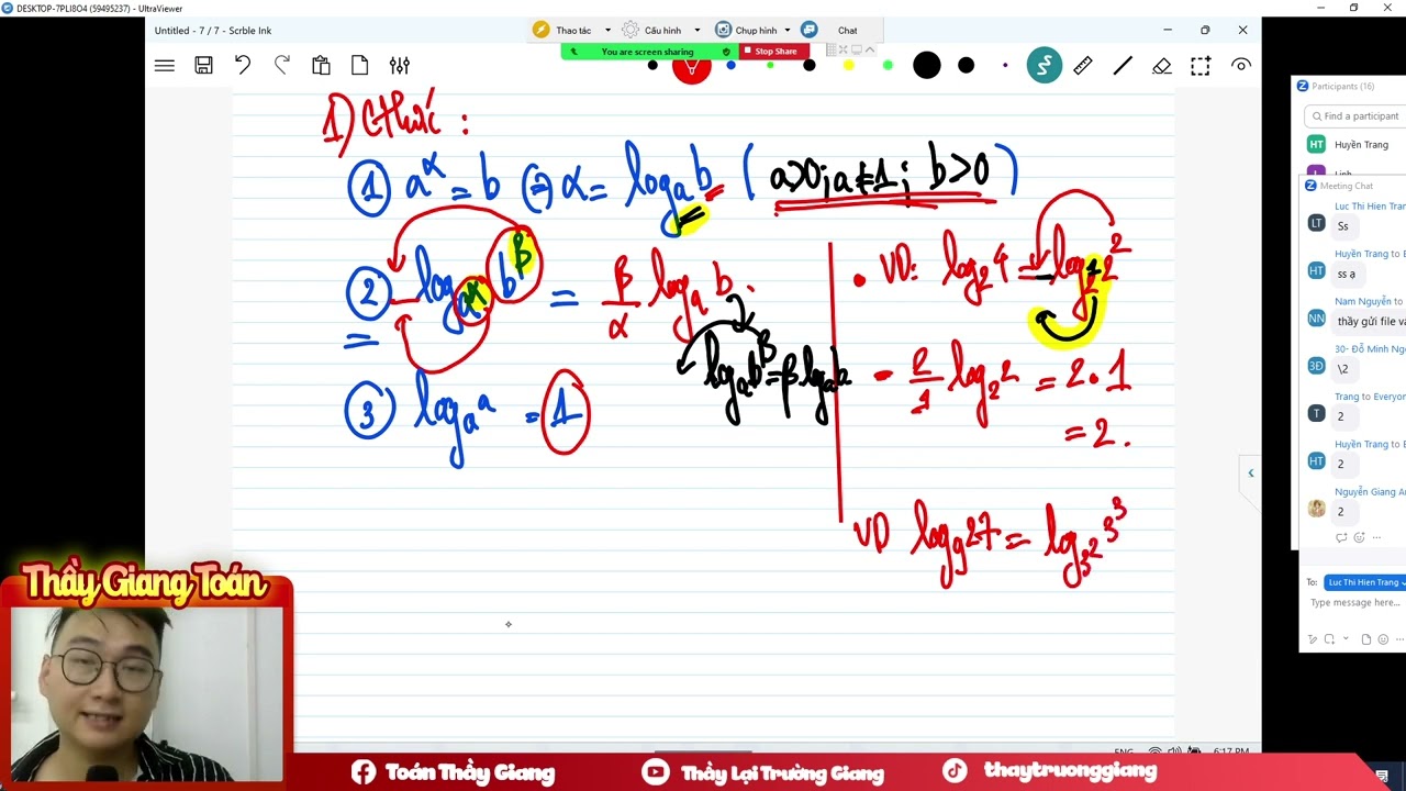 CÔNG THỨC LOGARIT BUỔI 1