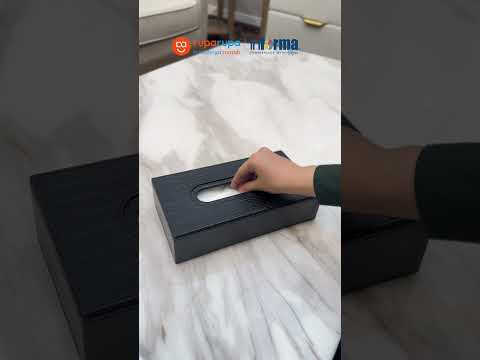 Gambar Informa Kotak Tisu Kulit Rectangle Croco - Hitam