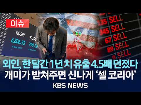 [🔴이슈] 외국인, 6월 한 달간 1년 치 순유출 4.5배 던졌다...개미가 받쳐주면 신나게 '셀 코리아'/2026년 7월 14일(화)/KBS