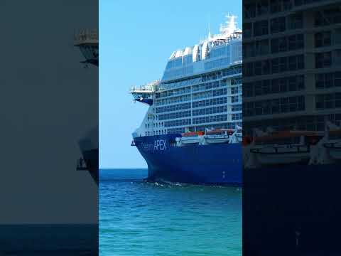 Thumbnail for Celebrity Apex cruise ship setting sail on the open sea