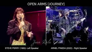 OPEN ARMS - JOURNEY [ Steve Perry Live 1982 side by side with Arnel Pineda Live 2012 ]