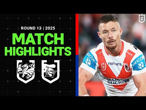 NRL Highlights | NRL Match Highlights 2025 | Dragons v Knights | Round 13