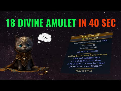 POE 18 Divines Amulet Crafting! Big profit!+2 Toxic Rain Amulet!
