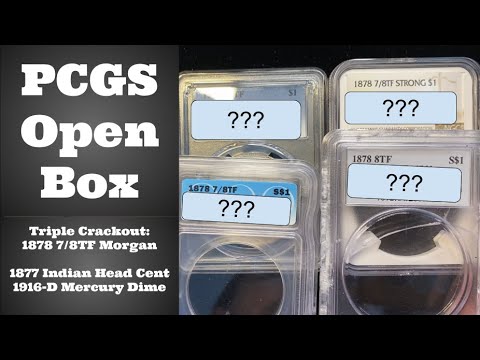 PCGS Open Box - Triple Crackout: 1878 7/8 TF Morgan  |  Keydates 1877 Cent & 1916-D Mercury Dime