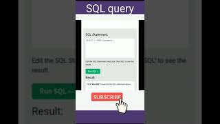 SQL query select query with practical #shorts 