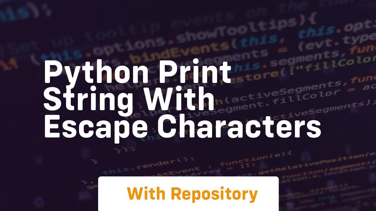 python print string with escape characters