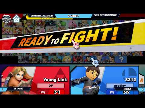 Smash Ultimate Tournament 1/12/19 - Dp's Mario(Young Link) Vs Prodigy(Mii Brawler). - W. Round 2