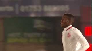Wilfried Zaha's stunning first U21s goal - England U21s vs Romania