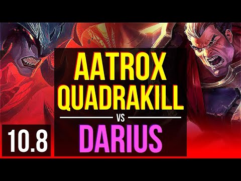 AATROX vs DARIUS (TOP) | Quadrakill, 3 early solo kills, Triple Kill | BR Grandmaster | v10.8