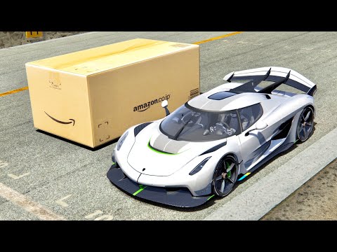 Koenigsegg Jesko vs Amazon Delivery Box - Drag Race 2KM EPIC