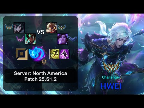 Hwei APC + Karma vs Corki + Taric - NA Challenger - Patch 25.S1.2