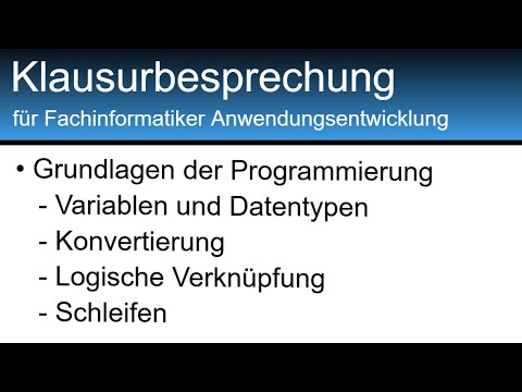 Klausurbesprechung: So meisterst du deine IT Programmier-Klausur FIAE | Grundlagen