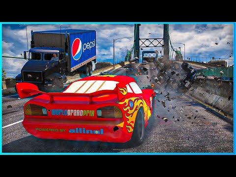 *CRAZY* Cars Lightning McQueen Crashes Ep.22 – GTA 5