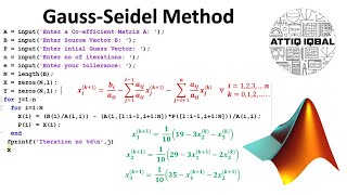 Gauss-Seidel Method with MATLAB code