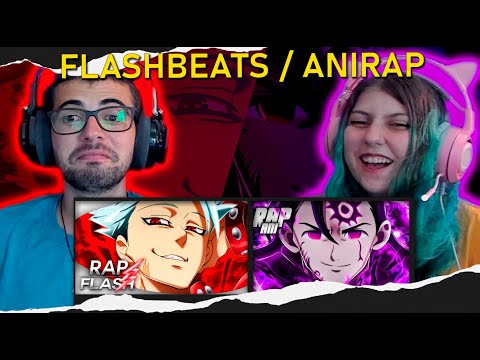 CASAL REAGE 2 em 1 Rap do Ban (FLASHBEATS) / Rap do Zeldris (ANIRAP) / REACT ANIME RAP