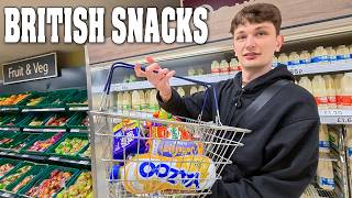 Americans Tour a British Supermarket! | Trying British Snacks for the First Time 🇬🇧