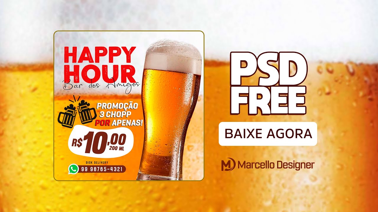 FLYER NO #PHOTOSHOP CERVEJA! (PSD FREE) - Speed Art