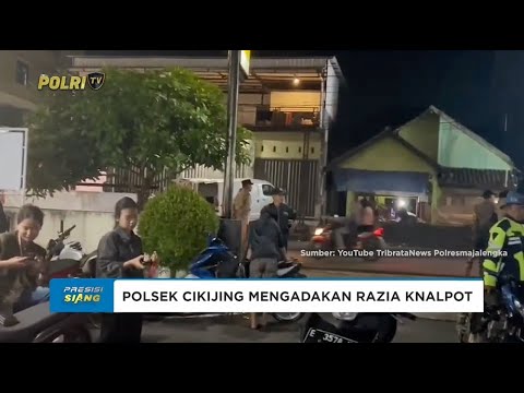 POLSEK CIKIJING GELAR RAZIA KNALPOT, BELASAN MOTOR DIAMANKAN
