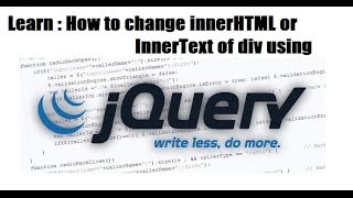 how to change replace or get set inner html of div - JQUERY TRAINING CLASSES - JQUERY TAB
