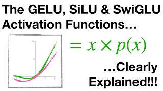 The GELU, SiLU and SwiGLU activation functions, clearly explained!!!
