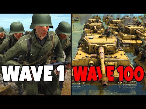 Defense Survives 100 Waves of GERMANS in WW2! - Men of War: Death Defense Mod Battle Simulator