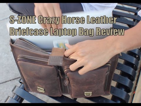 PR: S-ZONE Crazy Horse Leather Briefcase Laptop Bag Review