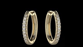 Classic Hoop Diamond Earrings 9k Yellow Gold - Australian Diamond Network