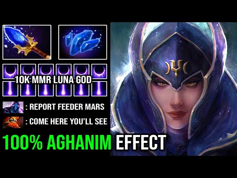 100% Full Aghanim Upgrade 10K MMR Luna Cancer Lucent Beam Deleted Mars From Offlane DotA 2