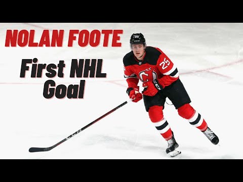Nolan Foote #25 (New Jersey Devils) first NHL goal Apr 20, 2021