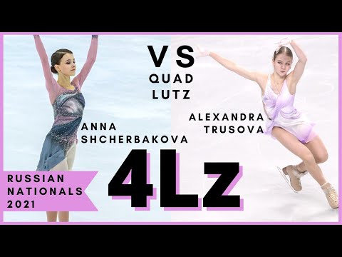 Anna SHCHERBAKOVA vs Alexandra TRUSOVA: QUAD LUTZ (4Lz) | Russian Nationals 2021