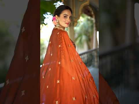 Orange Rangoli Silk Embroidered Lehenga Choli Set with Sequins Work | Stitched Lehenga with Dupatta