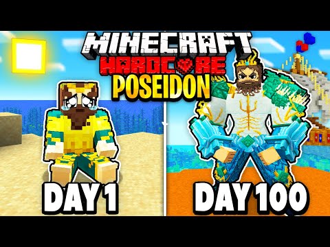 I Survived 100 Days as POSEIDON in Minecraft.. Here's What Happened..