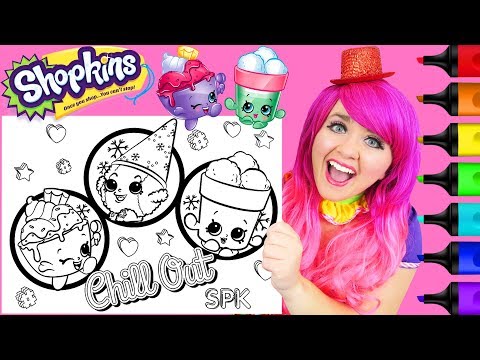 Coloring Shopkins Ice Cream Queen GIANT Coloring Page Prismacolor Markers | KiMMi THE CLOWN Video