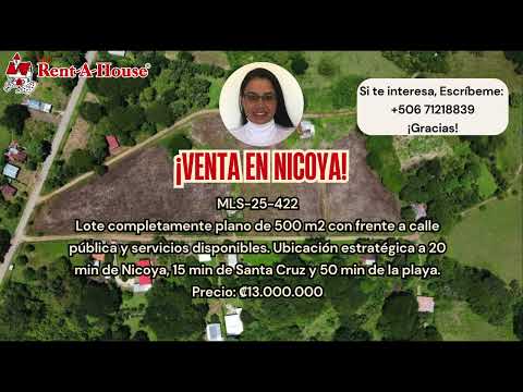 Venta Nicoya Hermosos Lotes Completamente Planos en San Vicente de Nicoya