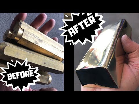 Mirrored Brass Bar Casting- Big Brass Block - Full Ingot Clean Up