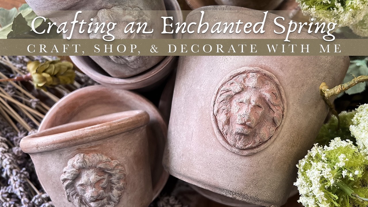 Spring Decorating, Crafting, & Shopping! // DIY Aged Lion Pots