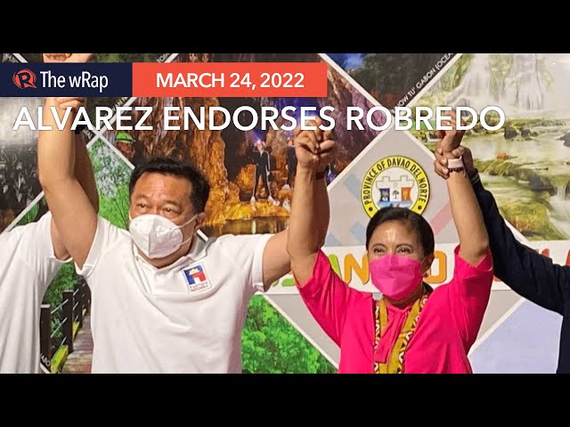 After dropping Lacson, ex-Duterte ally Alvarez endorses Robredo