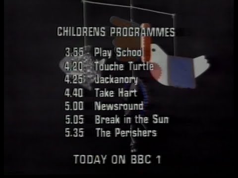 Wednesday 18th February 1981 BBC1 - Jackanory - Take Hart - Newsround - Play School