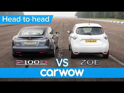 Tesla Model S vs Renault Zoe - DRAG RACE, BRAKE TEST & RANGE ANXIETY challenge | Expensive vs Cheap