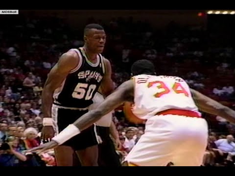 MVP Battle Olajuwon vs Robinson! Spurs @ Rockets 1994 NBA On NBC