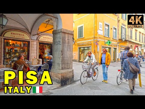 PISA, ITALY 🇮🇹  City walking tour in 4K at 60fps HDR