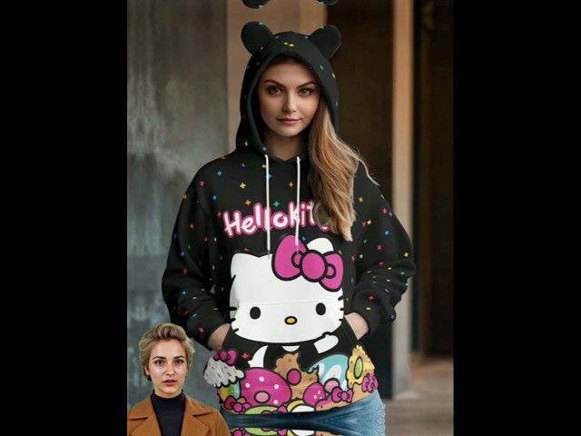 Vídeo relacionado con Albornoz de forro polar con capucha para mujer Hello Kitty, rosa, 40-42