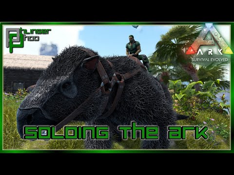 MEGATHERIUM TAMING WHILE DODGING BAD GUYS IN THE SNOW BIOME! Soloing the Ark S6E25